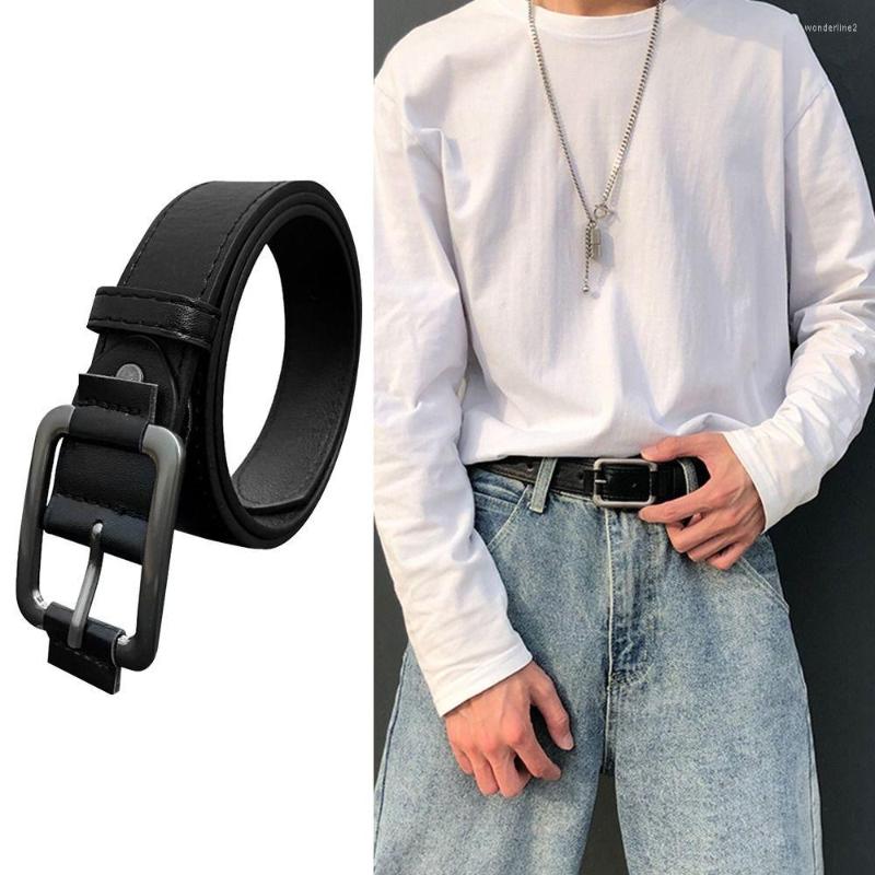 

Belts Versatile Luxury Design Brand Waist Decoration Thin Strap Pin Buckle Waistband Trouser Dress Leather Belt, Black