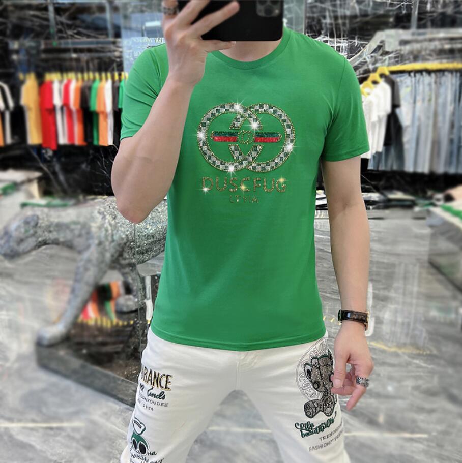 

Men's T-Shirts Designer European Station Fashion Brand Summer Short Sleeve T-shirt Men's Silky Cotton American Slim Fit Versatile Men's Wear, W3