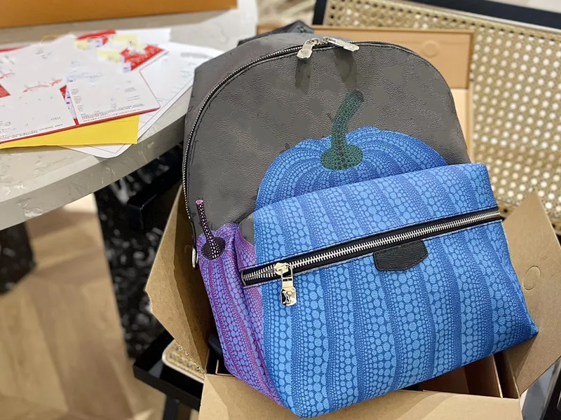 

Yayoi Kusama YK Designer Christopher bag men backpack Knapsack bookbag women monograms backpacks Knapsacks school bags fashion Rucksack Satchels Shoulder bag, Black