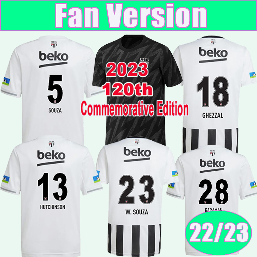 

22 23 Besiktas Mens Soccer Jerseys 120TH Anniversary ROSIER MONTERO SOUZA NKOUDOU SALIH UCAN HUTCHINSON GHEZZAL NECIP W. SOUZA KARAMAN Home Away Football Shirts, Qm13323 2023 commemorative no patch