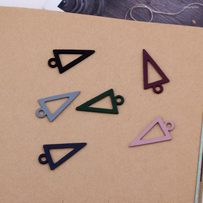 

Charms 10pcs 20 13MM Rubber Enamel Alloy Hollow Out Triangles Floating Pendant Fashion Ornament Accessories