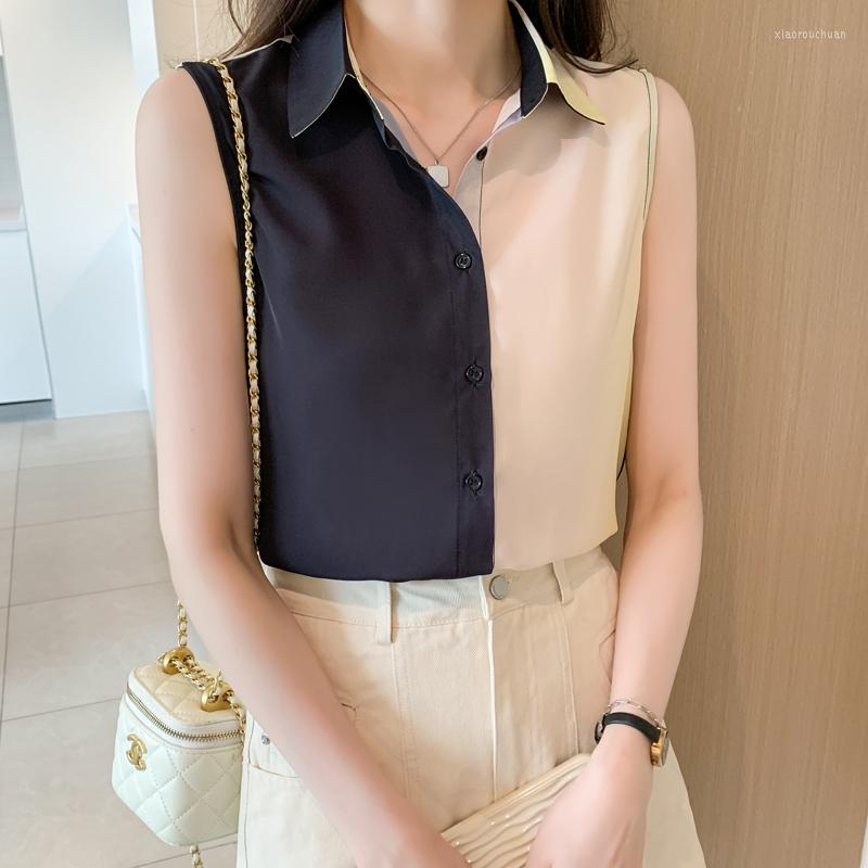 

Women' Blouses Chikichi Match Color Womens Tops Summer 2023 Women' Vest Outside Wear Shirt Sleeveless Chiffon Top Cardigan