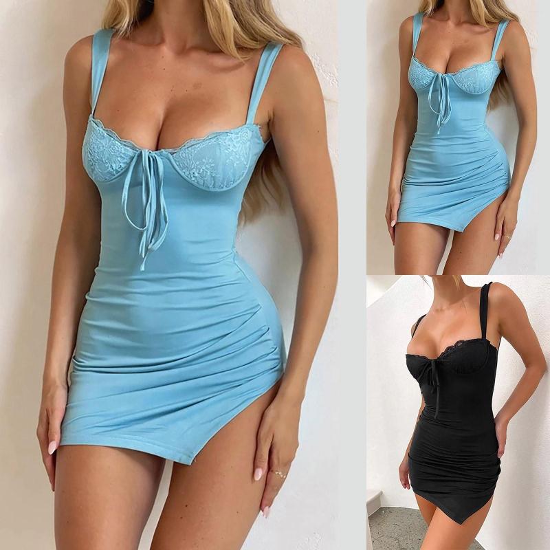 

Ethnic Clothing Personality Sexy V Neck Lace Edge Dress Simple And Exquisite Design