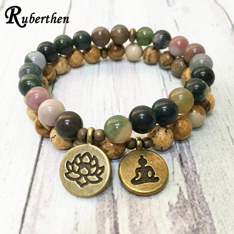 

Strand Ruberthen 2023 Design Yoga Bracelet Natural Stone Picture J Asper High Quality Lotus Balance Beaded Strands