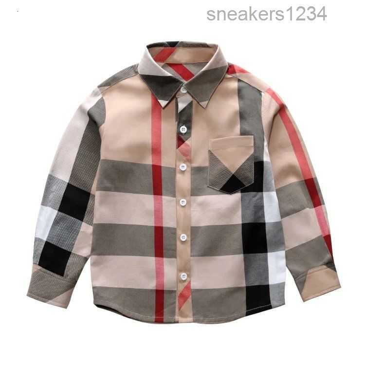 

Spring Autumn Baby Boys Plaid Shirts Gentleman Style Boy Casual Shirt Turn-Down Collar Kids Long Sleeve TShirt Children Clothes, As picture