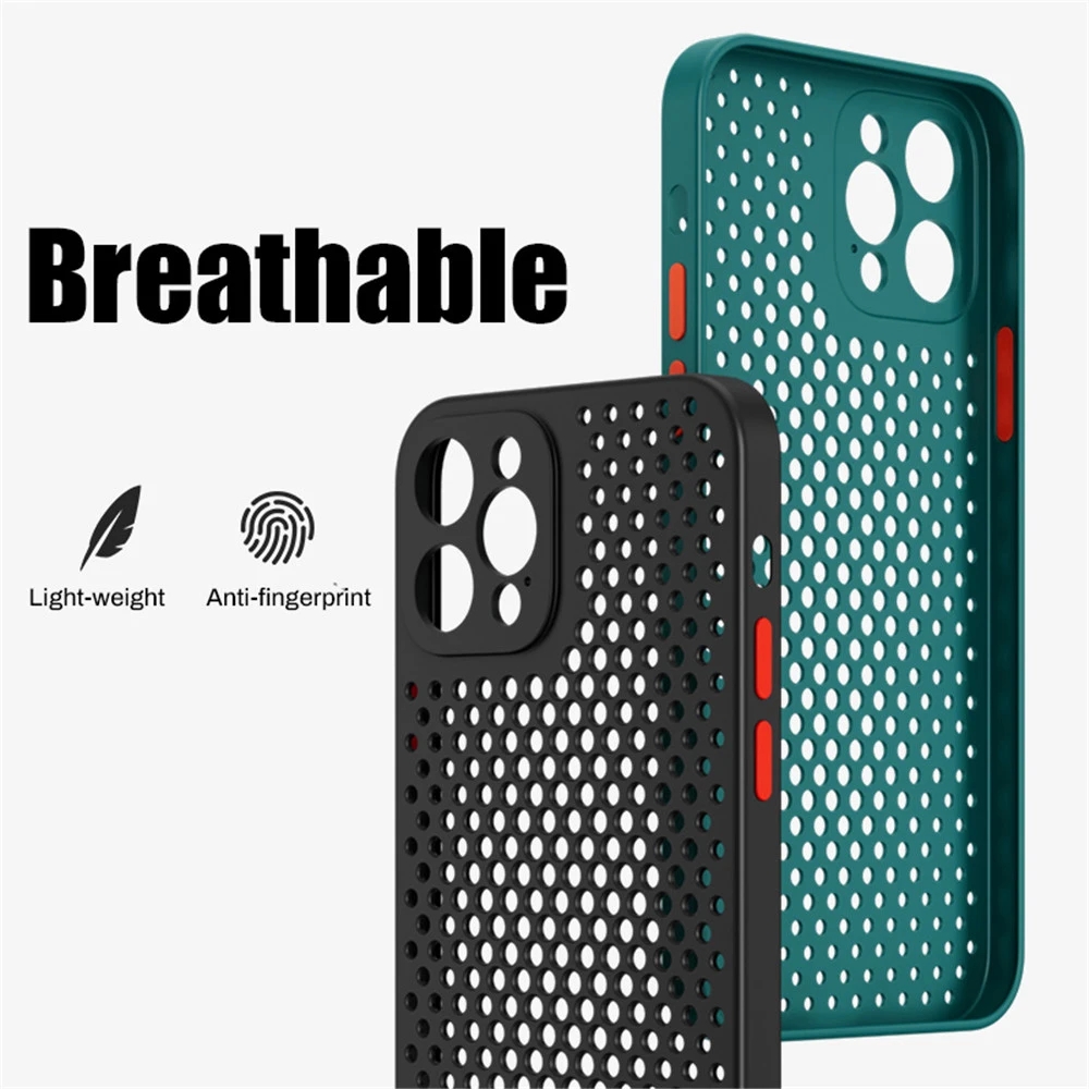 

Luxury cases For iPhone 14 pro max plus Heat Dissipating and Breathable Case for 13 12 mini 11 X XS XR Cool Hollow Case