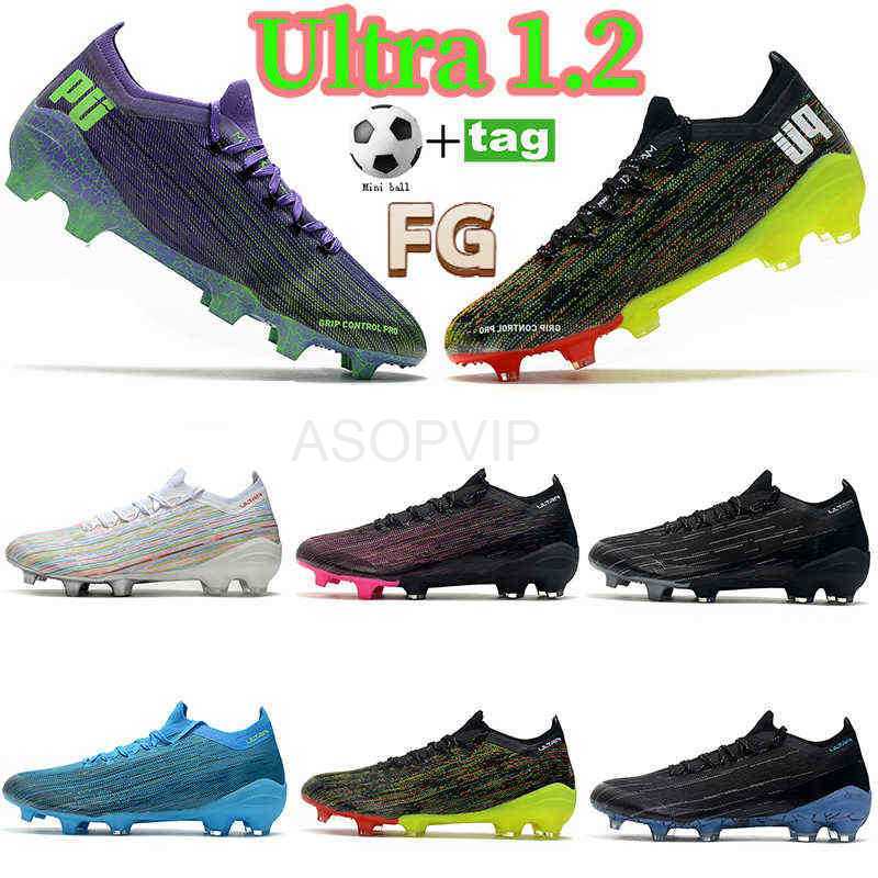 

High quality Ultra 1.2 FG soccer cleats shoes black red bright blue pink white multi-color men football sneakers trainers, 6.black pink