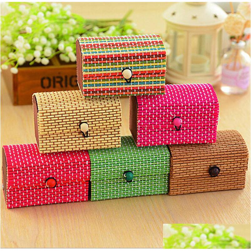 

Jewelry Boxes Creative Bamboo Wooden Box Storage Ring Necklace Earrings Case Organizer For Women Drop Delivery Packaging Disp Dhgarden Dhqlu