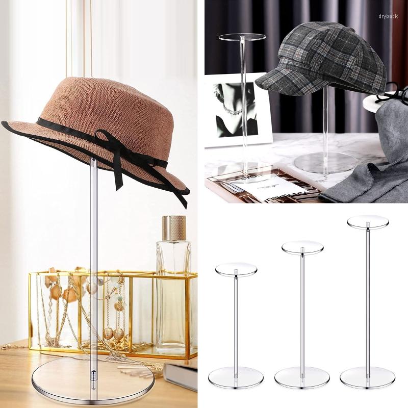 

Jewelry Pouches Premium Clear Acrylic Hat Stand Holder Rack Decorative Display With Pedestal And Round Base Home Decor