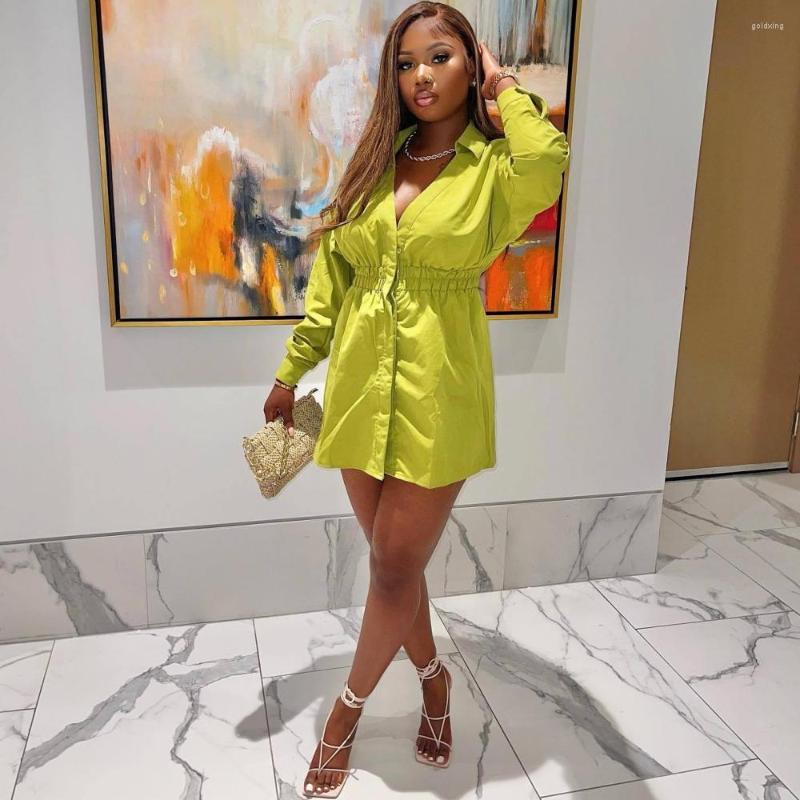 

Ethnic Clothing Dashiki African Sexy Dresses For Women 2023 Long Sleeve Bodycon Shirt Blouse Dress Female Buttons Flounced Edge Club Mini
