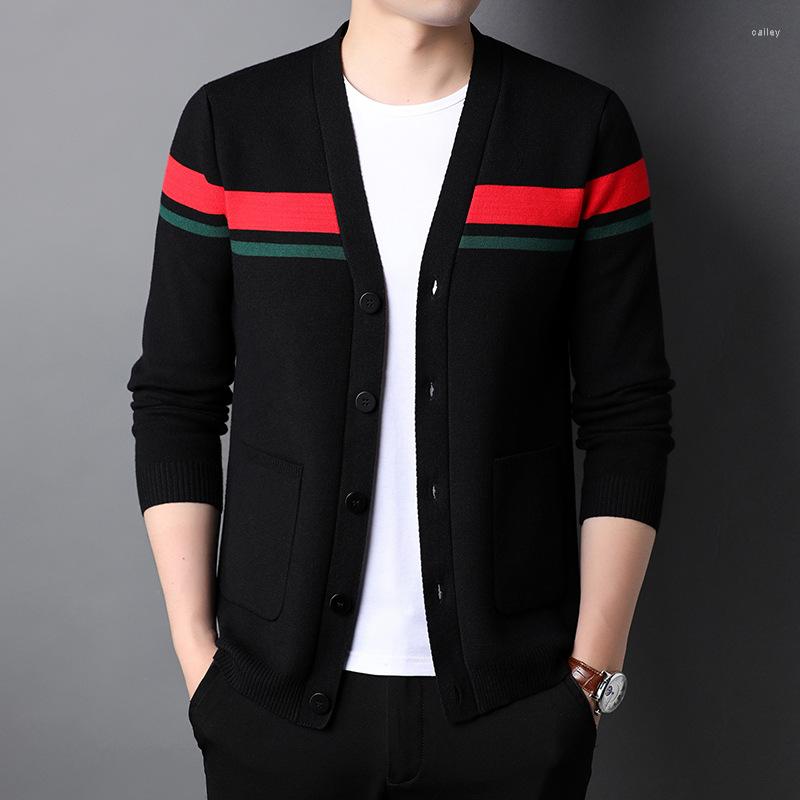 

Men's Sweaters Sweatshirt Top Design Luxury Fashion Casual Japanese Men's Knitting V-neck Cardigan Sweater Jacket 2023, Black