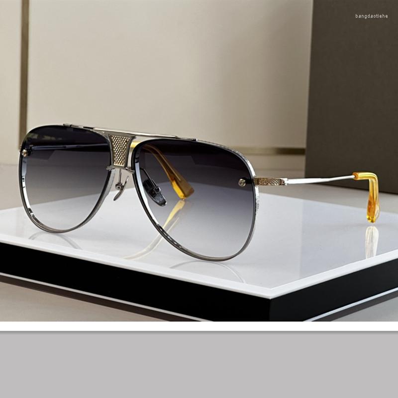 

Sunglasses Top Quality DECADE TWO Women Men Glass Lens Luxury DT Driving Brand