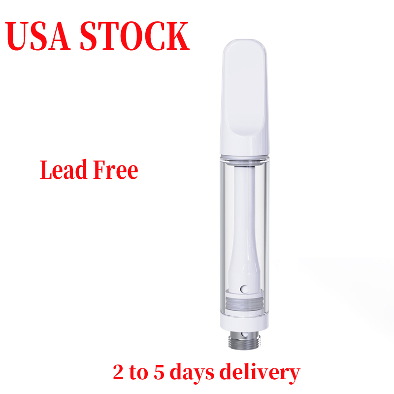 

510 Thread Cartridges Full Ceramic Vape Cartridge Empty Vapes Pen Atomizer Lead Free USA STOCK Lead Free 1ML E Cigarettes Carts Glass Thick Oil Vaporzier Pens