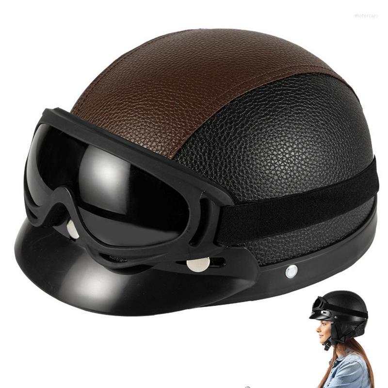 

Motorcycle Helmets For Adults Retro Bicycle Vintage Cycling Hat Cruiser Chopper, Picture shown
