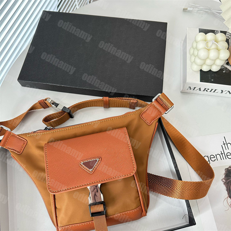 

Designer Mens Backpack Nylon Chest Pack Bumbag Saffiano Leather Fashion Bag Crossbody Bags High Quality Style Shoulder Bag, Free