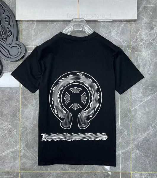 

Chromes Men's T-shirts Fashion t Shirts Top Ch White Short Casual Embossed Letter Horseshoe Sanskrit Cross Pattern Designers Tees Mens 22 XDT2, Q4