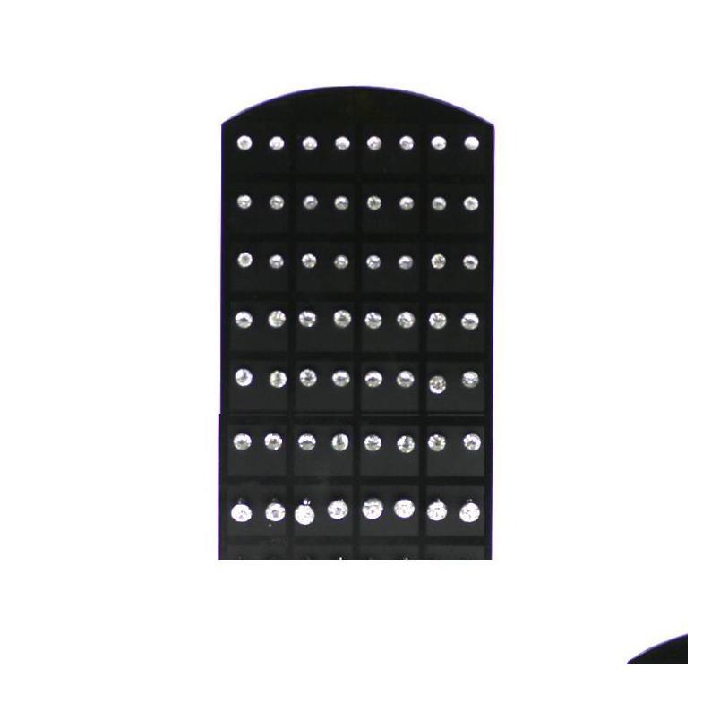 

Stud Wholesale 72 Pcs 1Set Jewelry Bk Lots Fashion Stainless Steel Mticolor Rhinestone Earrings For Women Men Drop Delivery Dhgarden Dhuea