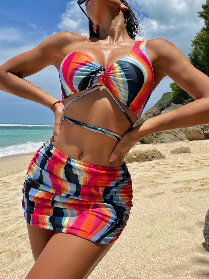 

Women' Swimwear 2023 Sexy One Shoulder Floral Bikini Female Swimsuit Women Two-pieces Set Bather Bathing Suit Swim Lady, B328print