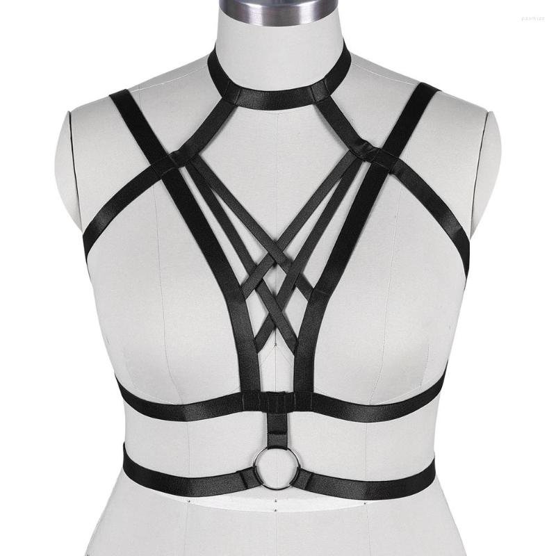 

Garters Gothic Harness Busty Exotic Women Sexy Plus Size Lingerie Cage Waist Suspender Belt Rave Wear Crop Top Corset Fetish Erotic, White