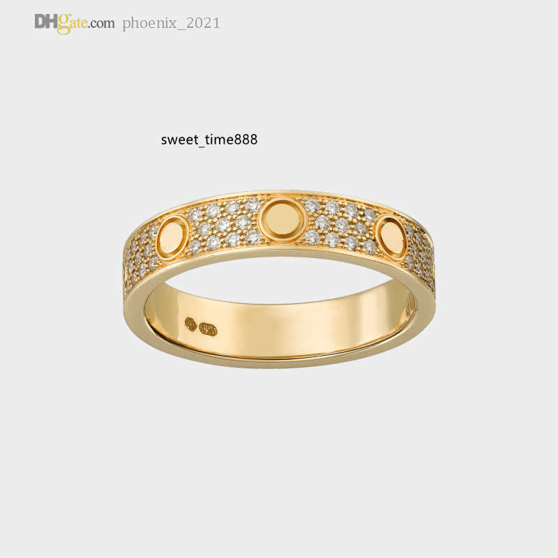 

Love Ring Designer Rings For Women/Men LOVE Wedding Gold Band Diamond-Pave Luxury Jewelry Accessories Titanium Steel Gold-Plated Never Fade Not Allergic 21621802