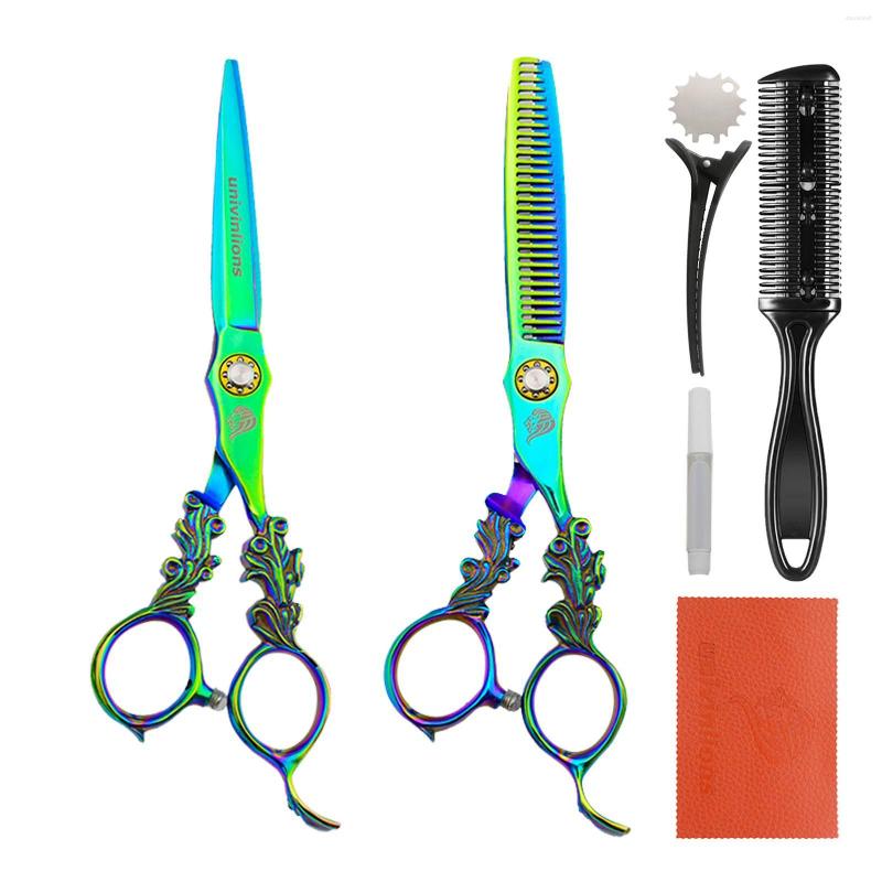

Univinlions 6" Hair Scissors Professional Thinning Shears Barber Accessories Hairdressing Kit Salon Cutting Tools