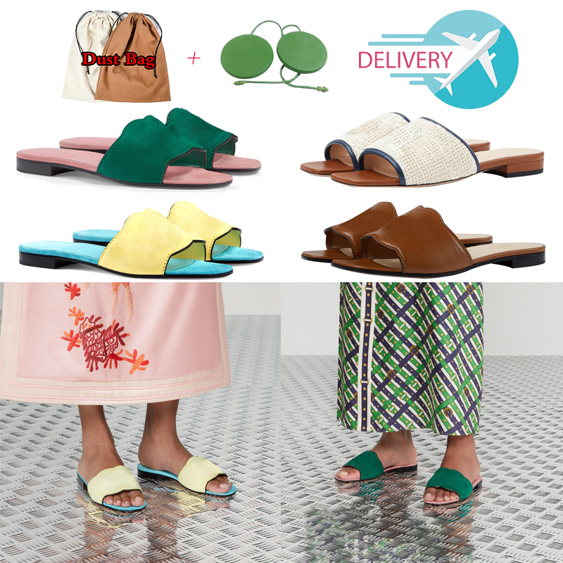 

2023 designer slippers designer slides women bom dia flat mule mules designer woman claquette platform sandals and dust bags big size 35-42
