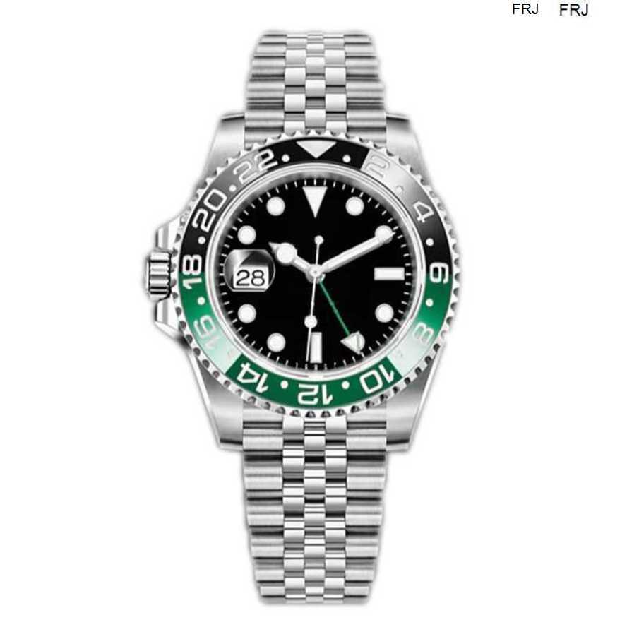 

Rolax Watch Mechanical Automatic Sprite High Quality Left Turn Green Black Circle 41 Mm Stainless Steel St frj