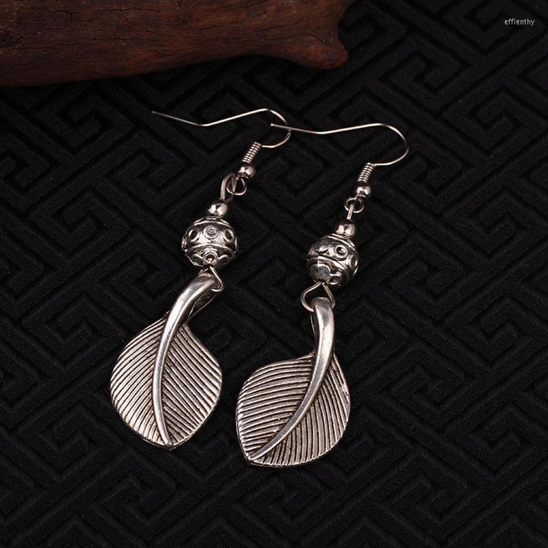 

Dangle Earrings Fashion Vintage Tibetan Silver Plated Ethnic Chinese Wind Leaf