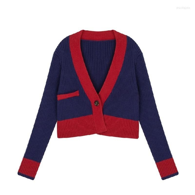 

Women's Knits Knitted Cardigan Long Sleeve V-Neck Fashion Y2k Clothes Green Blue Black