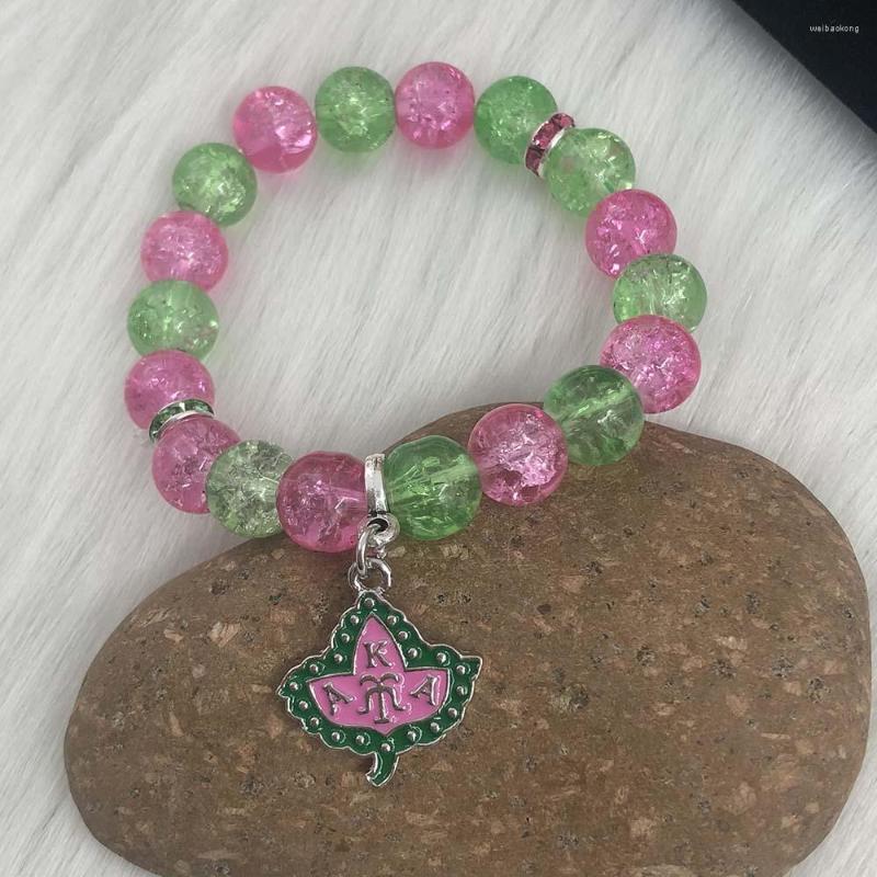 

Strand Greek Sorority Elastic Gravel Charm Women Bracelet Jewelry