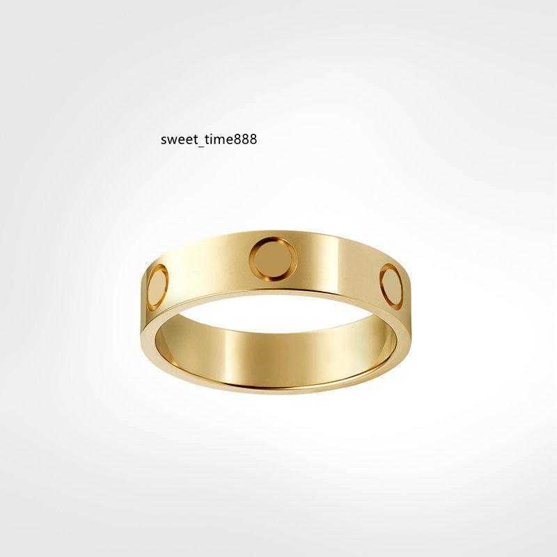 

4mm 5mm 6mm titanium steel silver love ring men and women rose gold jewelry for lovers couple rings gift