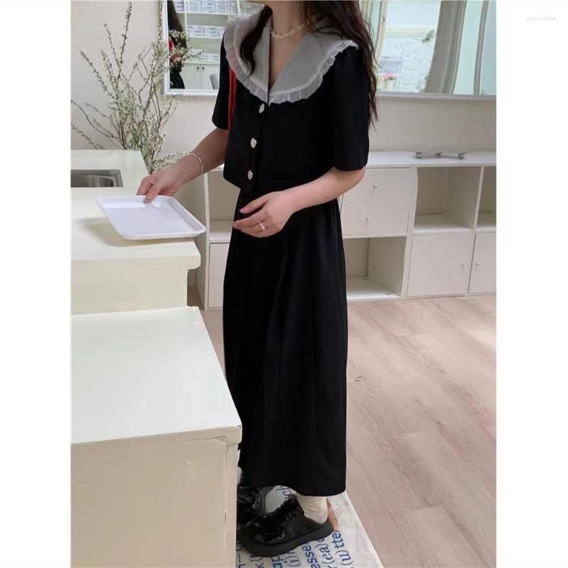 

Work Dresses 2023 Summer Two-piece Suit Design Sense Of Black Single-breasted Top Pleated Skirt Half Thin Y2K, Two pieces