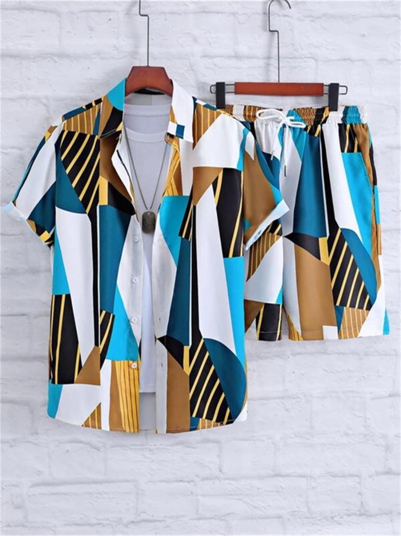 

Men' Tracksuits Summer Vacation Hawaiian Suit -3XL Men' Fashion Printed Lapel Short Sleeve Casual Shirt Beach Shorts, Aw1