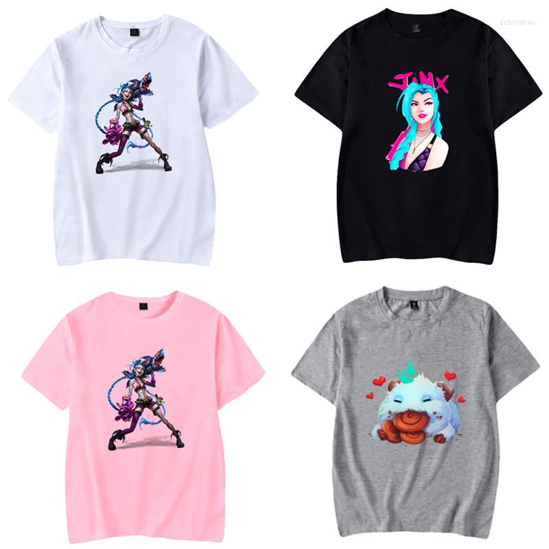 

Men's T Shirts Anime Arcane Jinx Tshirt O-Neck Tee Summer Short Sleeve Women Men's Harajuku Streetwear Game Unisex Clothes Cosplay Top, Black 1