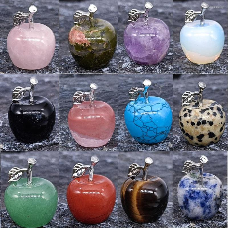 

Charms Natural Mineral Polished Mini Apple Ornament Healing Crystals Carved Statue Room Decor Reiki Gem Craft Trinket Christmas Gifts