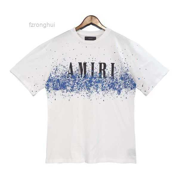 

Men's T-shirts Three-headed Dragon Flame-sprinkling Printed Worn-out Hole High Street Am Angel Cashew Flower Five-pointed Star Splash-ink Short-sleeved T-shirt 7 CSOE, 17