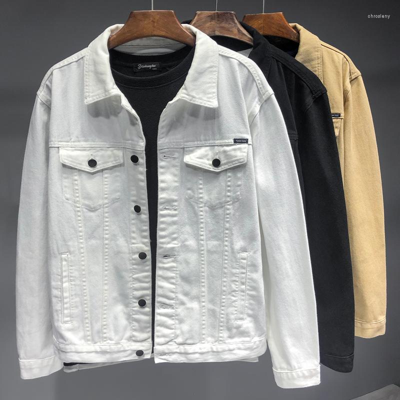 

Men's Jackets Casual Men's Clothing Denim Jacket Spring Autumn Baggy Fashion Simple Harajuku Youth Outerwear Streetwear, Black