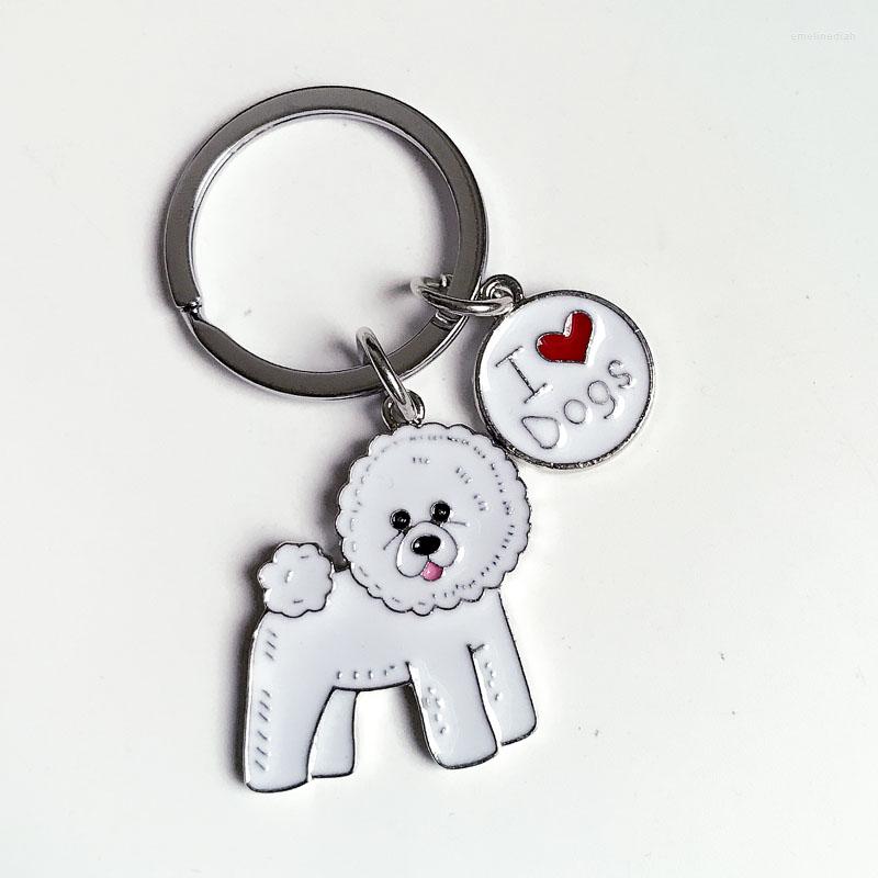 

Keychains Cute Pet Dog Keychain Holder Gift Car Key Ring Bag Charm Women Accessories Jewelry Gifts Love