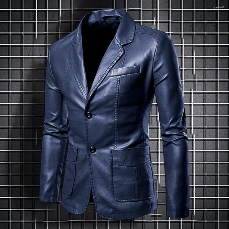 

Men's Jackets Male Relaxed Fit Single Breasted Biker Jacket Cool Motorcycle Loose For School, Black