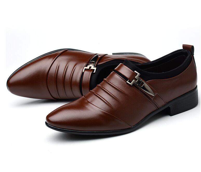 

Spring Autumn Outdoor Shoes Men Leather Casual Shoes Handmade Lace-Up Business Footwear Fashion Men Wedding Dress Shoes 38-48, 37
