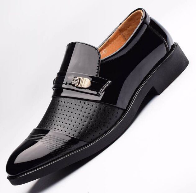 

Leather Men Formal Shoes Luxury Brand Men's Loafers Dress Moccasins Breathable Slip on Black Driving Shoes Plus Size 38-48