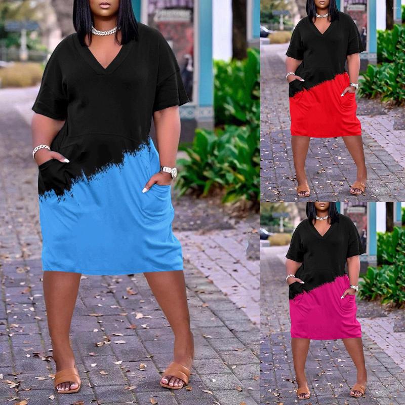 

Casual Dresses Maxi Dress For Women Suitable V Neck Short Sleeve Knee, Blue