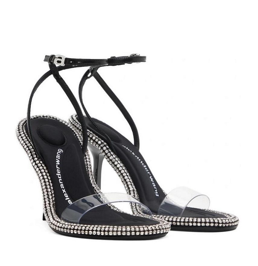 

Summer Luxury Wang Nima Sandals Shoes Women Strappy Design Covered Delphine Stiletto Heel Sexy Summer Round Toe Crystal Branding Straps Party Wedding Bridal