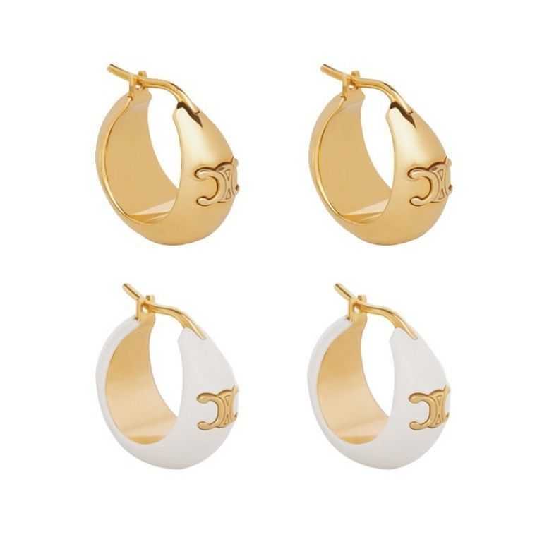 

Celi Triomphes earrings designer Embossed Gold Droplet Earrings Designed by Female Minors Luxury White Enamel Earrings with Advanced Sense