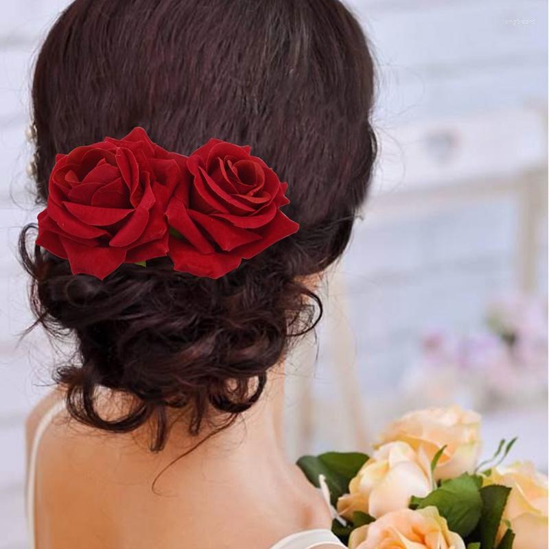 

Hair Clips Rose Flower Clip Slide Flamenco Dancer Pin Brooch Lady Styling Accessories