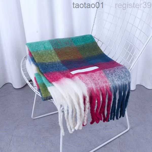 

Luxury Ac Women Men Scarf Fashion Scarves Imitation Cashmere Thick Beard Wraps Rainbow Lattice Mohair Warm Female Student Shawl Bib 5vw1ceu01