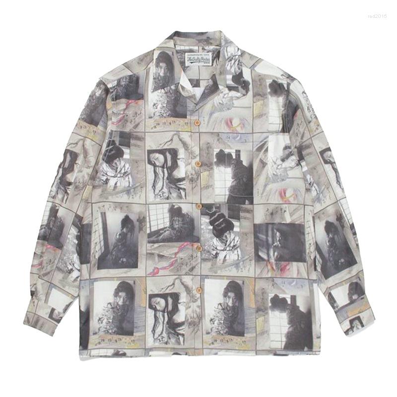 

Men' Casual Shirts Skipping Male Snake Print Style Hawaiian High Quality Traditional Shirt Japanese Long Female