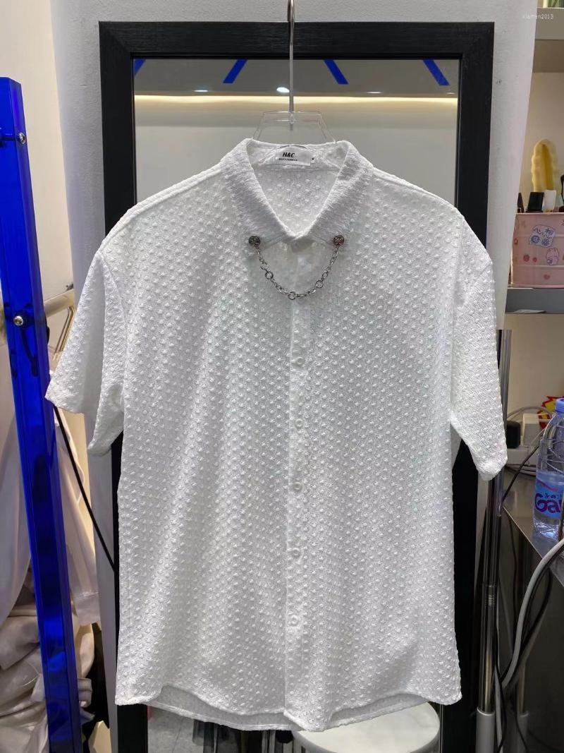 

Men's Casual Shirts DC4556 Fashion Men's 2023 Runway Luxury European Design Party Style Clothing, Picture shown