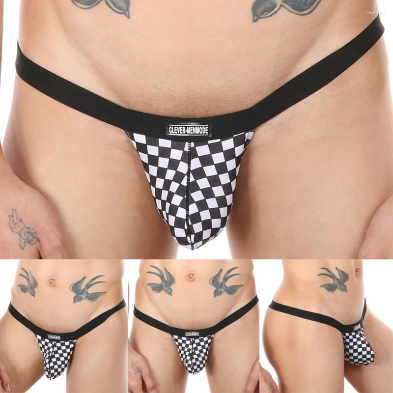 

Underpants Mens Thong Briefs Sexy Underwear Gay Sissy Bikini G-String Open BuThong Lingerie Enhance T-Back Erotic A50, Lattice