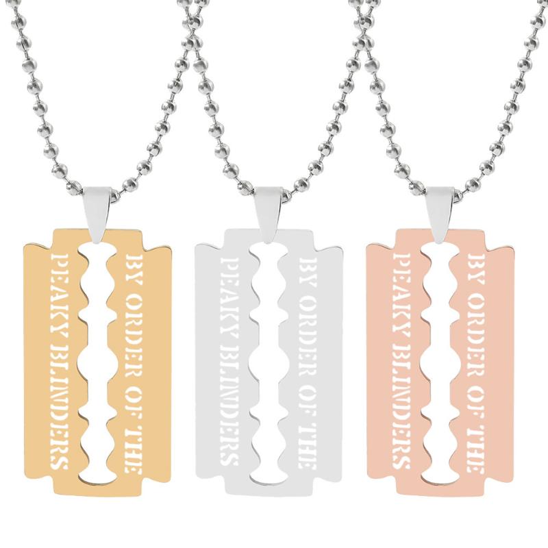 

Keychains Titanium Steel Necklace For Hairdresser Hollow Razor Jewelry BY ORDER OF THE PEAKY BLINDERS Hip Hop Trinket